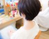 お客様スタイル１４４　ロング　→　ショート　後ろから見るシルエットの違い